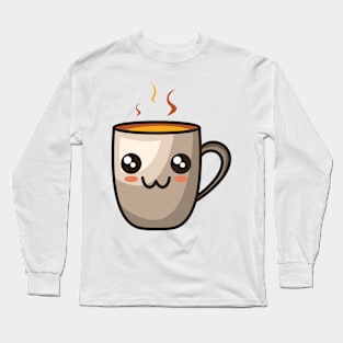 cute emoji coffee Long Sleeve T-Shirt